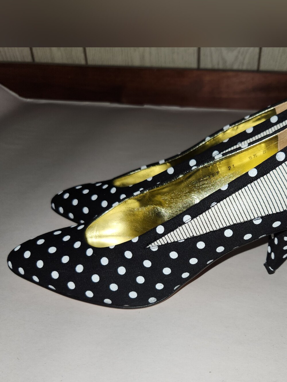 Walter Steiger Polka Dot Striped Heels